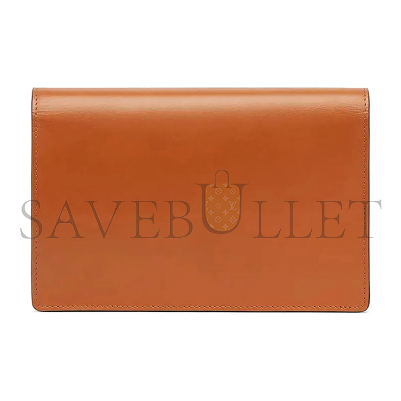 F**di vitello king tamponato logo embossed medium wallet on chain cuoio 8bs006aayzf0qvk (20*13*6cm)